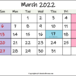 March Saints Calendar 2022 Calendar Template 2022