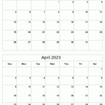 March To April 2023 Printable Calendar Two Months Per Page Printable