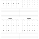 March To June 2023 Printable Calendar