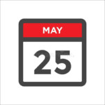 May 25 Calendar Icon W Day Of Month May 25 Calendar Icon Day Of