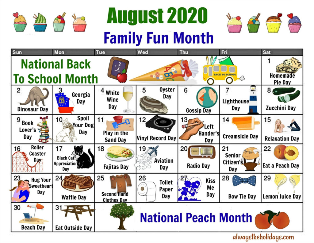 National Day Calendar Free Printable Best Calendar Example