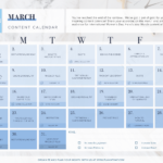 NEW March Content Calendar Plann