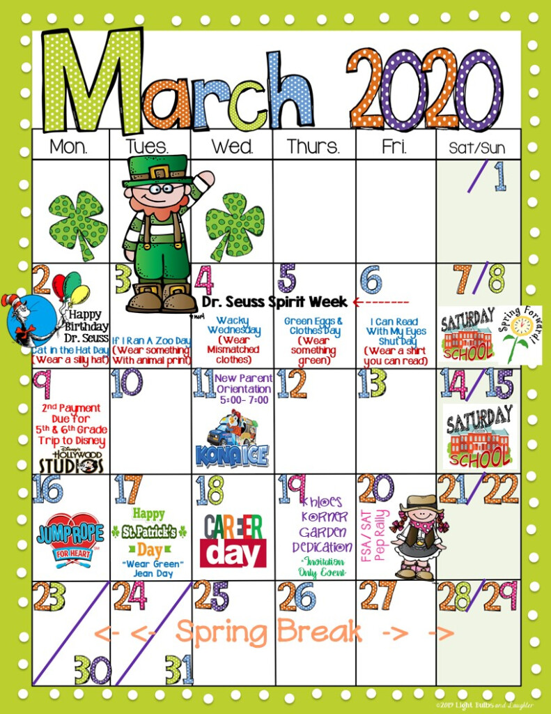 Our March Calendar Is Her And We Are Ready For A Fun Filled Month Of 