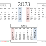 Printable April May June 2023 Calendar