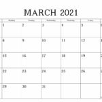 Printable Blank Monthly Calendar 2021 With Lines Ten Free Printable