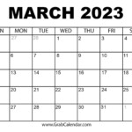 Printable March 2023 Calendar