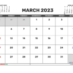 Printable March 2023 Calendar Free 12 Templates