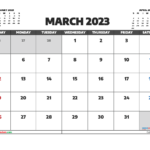 Printable March 2023 Calendar Free 12 Templates