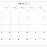 Printable March 2023 Calendar Free Printable Calendars