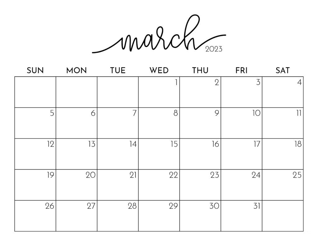 Printable March 2023 Calendar Template With Holidays