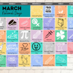 PRINTABLE MARCH 2023 National Days Calendar Fun Family Etsy