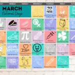 PRINTABLE MARCH 2023 National Days Calendar Fun Family Etsy