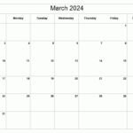 Printable March 2024 Calendar Free Printable Calendars