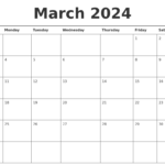 Printable March 2024 Calendar Free Printable Calendars Images And