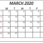 Printable March Calander