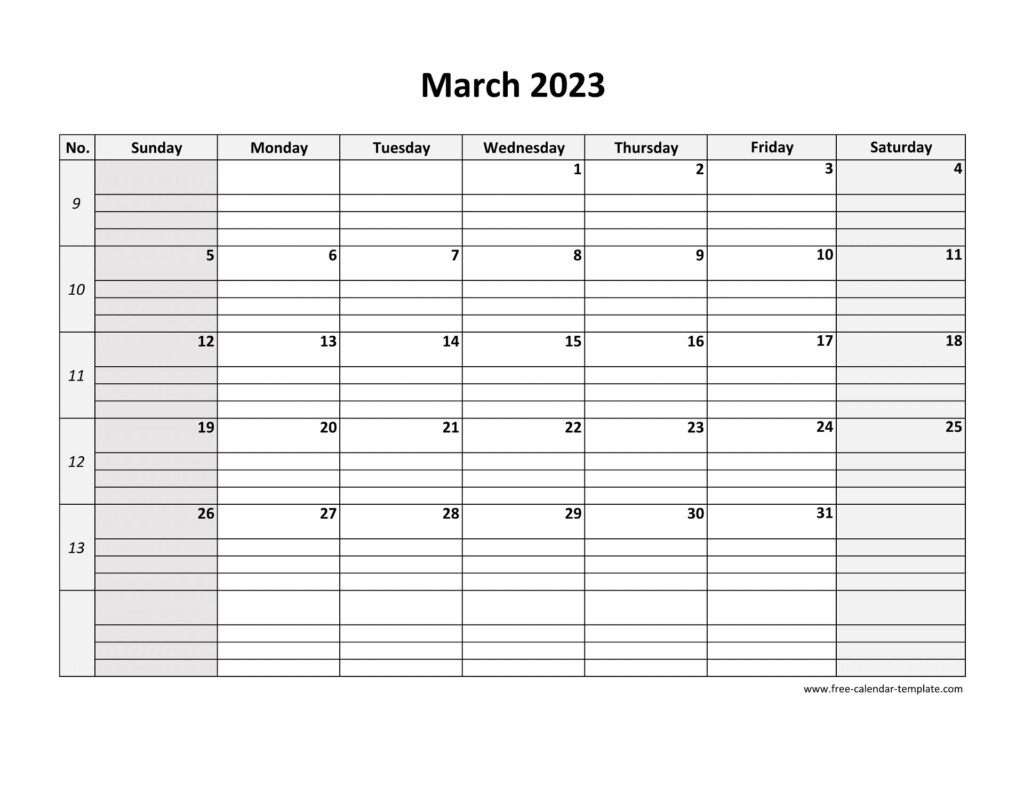 Qldo Calendar 2023 Printable Free Monthly March Park MAINBRAINLY