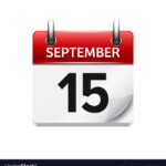 September 15 Flat Daily Calendar Icon Royalty Free Vector