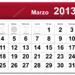 Spanish Version Of March 2013 Calendar Stock Vector Lutya 11399823