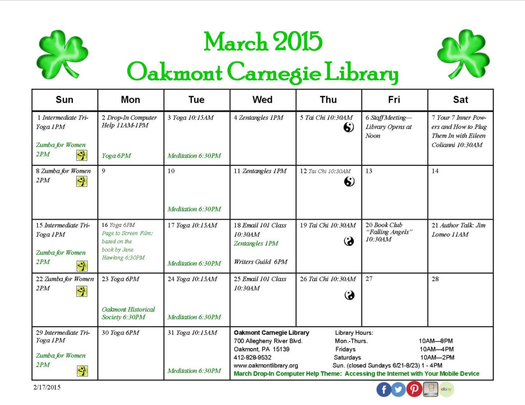 The March Event Calendar Is Here events adults Event Calendar 